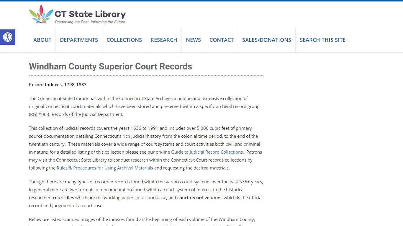 Windham County Superior Court Records – Connecticut State Library